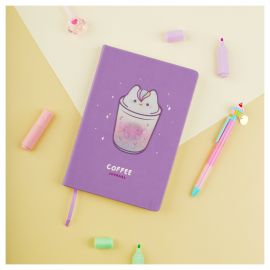 Ежедневник недатированный, А5, 136л., кожзам, MESHU "Magic. Catffee house", тон. блок, аппликация с анимированным изображением, закладка-ляссе MS_53616