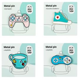 Набор металлических значков MESHU "Gamer's set", эмаль, 4шт MS_53656