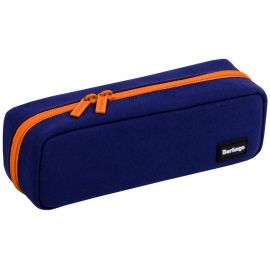 Пенал-футляр корпусный, 210*70*50 Berlingo "Navy orange", полиэстер, 3 внутренних отделения PM09161