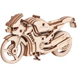 Конструктор деревянный ТРИ СОВЫ "Спортбайк". 11*3,5*5,5см, 29 деталей, пакет с еврослотом ДКНС007