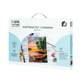 Картина по номерам на холсте ТРИ СОВЫ "Берег речной", 30*40, с акриловыми красками и кистями КХ3040_53883