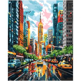 Картина по номерам на холсте ТРИ СОВЫ "Мегаполис", 40*50, с акриловыми красками и кистями КХ4050_53943