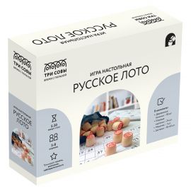 Игра настольная ТРИ СОВЫ "Русское лото", с бочонками, картонная коробка НИ_46628