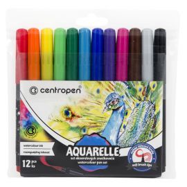 Набор акварельных маркеров Centropen "Aquarelle 8683" 12цв., кистевые, 1-9мм, европодвес 6 8683 1285