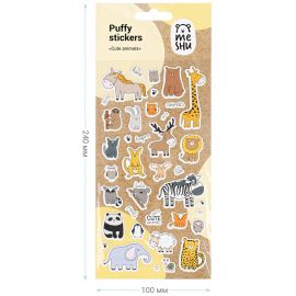 Наклейки объемные MESHU "Cute animals", 10*24см, 38 наклеек, инд. уп., европодвес MS_36931
