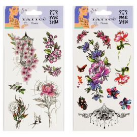 Наклейка-тату MESHU "Flower", 22*10см, инд. уп., европодвес MS_52662