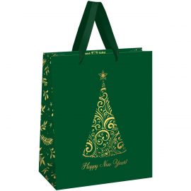 Пакет подарочный 26*32*12см MESHU "Christmas tree",  фольга, матовая ламинация MS_61711