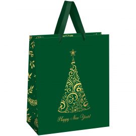 Пакет подарочный 33*42*12см MESHU "Christmas tree",  фольга, матовая ламинация MS_61727