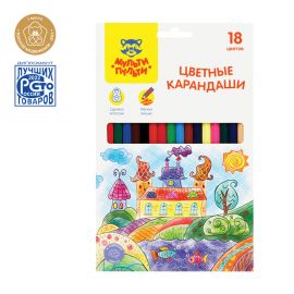Карандаши цветные Мульти-Пульти "Невероятные приключения", 18цв., заточен., картон, европодвес CP_41049