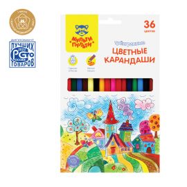 Карандаши цветные Мульти-Пульти "Невероятные приключения", 36цв., трехгран., заточен., картон, европодвес CP_41056