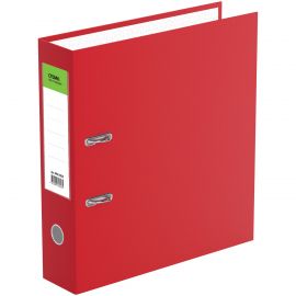 Папка-регистратор СТАММ "Стандарт", 70мм, бумвинил, с карманом на корешке, красная ММ-31826