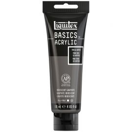 Краска акриловая художественная Liquitex "Basics", 118мл, туба, 049 графитовый иридисцентный 1046049