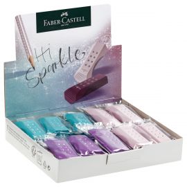 Ластик Faber-Castell "Sparkle" ассорти, трехгранный, 90*15*15мм 187310