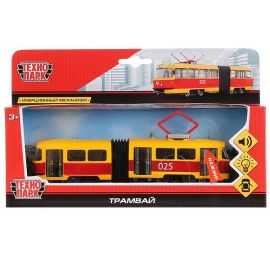 Машина металл свет-звук ТРАМВАЙ с гармош., 19 см, дв., инерц 269488 269488