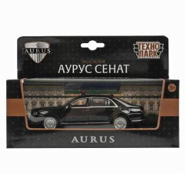 Машина металл свет-звук АУРУС СЕНАТ 13,5 см см, двери, инерц, черный 384384 384384