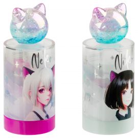 Точилка пластиковая MESHU "Neko", 1 отверстие, ассорти MS_56000