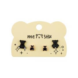 Серьги MESHU "Bears", бижутерия, 2 пары, европодвес MS_60694