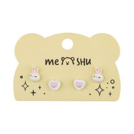 Серьги MESHU "Cuteness", бижутерия, 2 пары, европодвес MS_60700