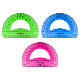 Транспортир 10см, 180° Berlingo "Flexy", пластиковый, гибкий, ассорти, европодвес PT_10010