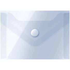 Папка-конверт на кнопке СТАММ А7 (74*105мм), 150мкм, пластик, прозрачная, бесцветная ММ-31722