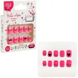 Lukky Нэйл-Арт набор №28 Pink Hearts (10 накладных ногтей) Т25759 Т25759