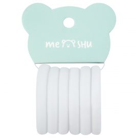 Резинки для волос MESHU "Essence", белые, 6шт., диаметр 4см, европодвес MS_60528