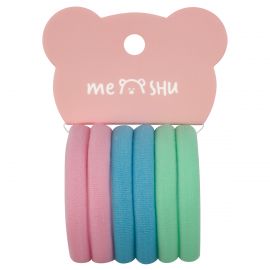 Резинки для волос MESHU "Essence", пастельные ассорти, 6шт., диаметр 4см, европодвес MS_60534