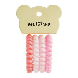 Резинки для волос MESHU, пружинки, розовые ассорти, 4шт., европодвес MS_60570