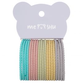 Резинки для волос MESHU,  пастельные ассорти, 20шт., европодвес MS_60580