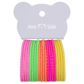 Резинки для волос MESHU,  неоновые ассорти, 20шт., европодвес MS_60586
