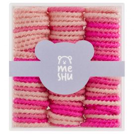 Резинки для волос MESHU, тонкие, розовые ассорти, диаметр 2см, 90шт., пластиковый бокс MS_60602
