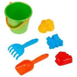 Набор для песка ТРИ СОВЫ "Транспорт", 6 предметов (ведро, грабли, совок, 3 формочки) ПИО 007