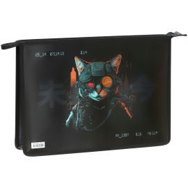 Папка для тетрадей 1 отделение, А4, ArtSpace "RoboCat", ламинированный картон, фольга, на молнии ПМ-А4-291_58225