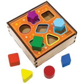 Развивающая игрушка ТРИ СОВЫ Сортер "Фигуры в шкатулке", дерево, 7 деталей РИ_46533