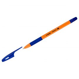 Ручка шариковая СТАММ "Орбита 150" синяя, 0,7мм, оранжевый корпус РШ-31673