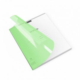 Тетрадь школьная ученическая с пластиковой обложкой на скобе ErichKrause Классика CoverPrо fizzy, Neon, зеленый, А5+, 18 листов, клетка 018015254-56366
