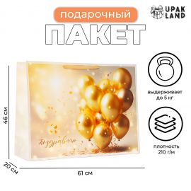 Пакет ламинированный «Поздравляю», XXL 61×46×20 см 10332207