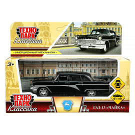 Машина металл газ-13 "чайка" 12 см, двери, инерц, черный 392079 392079