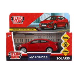 Машина металл HYUNDAI SOLARIS длина 12 см, двер, багаж, инерц, красный 395088 395088