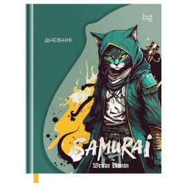 Дневник 1-11 кл. 48л. (твердый) BG "Samurai", матовая ламинация, тиснение фольгой, фигурный клапан, ляссе D5h48_58510