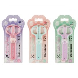 Ножницы детские MESHU "Paw" с топпером, 12см, в футляре, блистер, европодвес, ассорти MS_64905