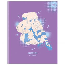 Дневник 1-4 кл. 48л. (ЛАЙТ) BG "Anime girl", матовая ламинация, выб.лак Д5и48_лм_вл 64624