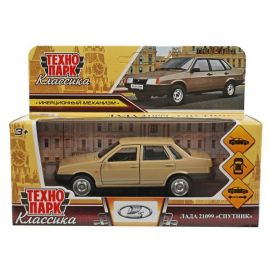 Машина металл LADA-21099 "СПУТНИК" 12 см, двери, багаж, инерц, бежевый, 353525 353525