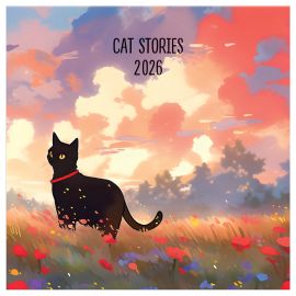 Календарь настенный перекидной на скрепке, 290*290 мм 12л. BG "Приключения кота", 2026г. 381011