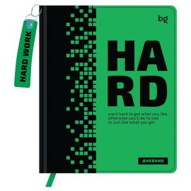 Дневник 1-11 кл. 48л. (твердый) BG "Hard. Green", иск. кожа, печать, брелок, ляссе D5h48_64496