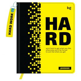 Дневник 1-11 кл. 48л. (твердый) BG "Hard. Yellow", иск. кожа, печать, брелок, ляссе D5h48_64497