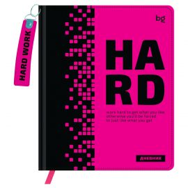 Дневник 1-11 кл. 48л. (твердый) BG "Hard. Pink", иск. кожа, печать, брелок, ляссе D5h48_64498