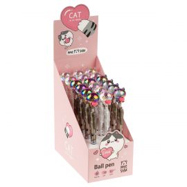 Ручка шариковая автоматическая MESHU "Cats Lovers" синяя, 0,7мм, корпус ассорти MS_65543