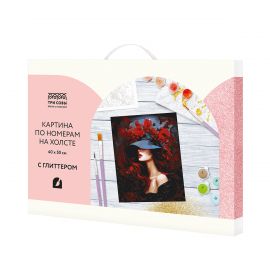 Картина по номерам на холсте с глиттером ТРИ СОВЫ "Загадочность", 40*50, с акриловыми красками и кистями КХг4050_57063