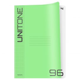 Тетрадь 96л., А4 клетка BG "UniTone. Neon", пластиковая обложка, неон салатовый Т4ск96_пл 57519